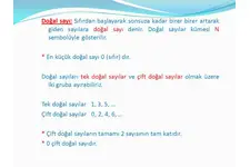 Doğal Sayılar Konu Anlatımı ve Testleri